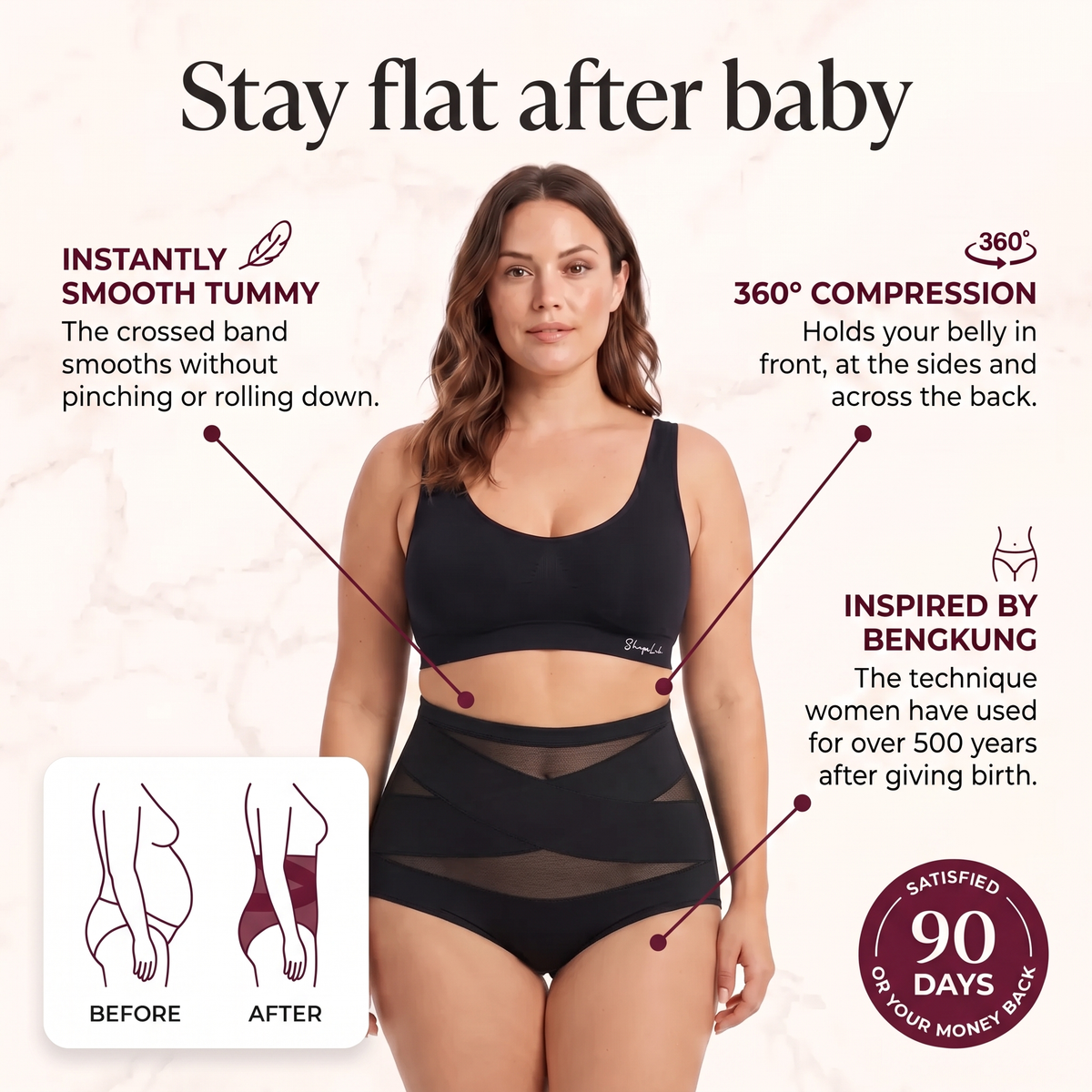 HUSH WEAR Sculpt Brief™ · Postpartum Support